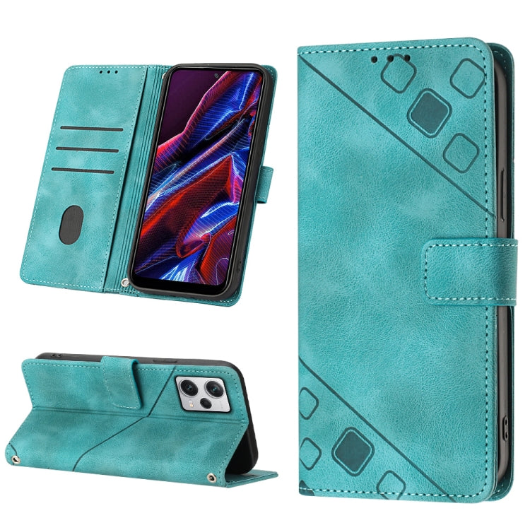 Skin-feel Embossed Leather Phone Case For Xiaomi Poco X5 5G/Redmi Note 12 China/Redmi Note 12 Global