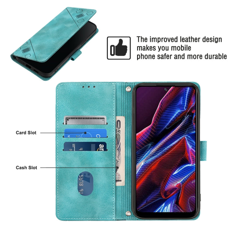 Skin-feel Embossed Leather Phone Case For Xiaomi Poco X5 5G/Redmi Note 12 China/Redmi Note 12 Global
