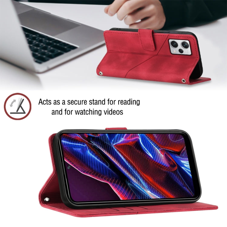 Skin-feel Embossed Leather Phone Case For Xiaomi Poco X5 5G/Redmi Note 12 China/Redmi Note 12 Global