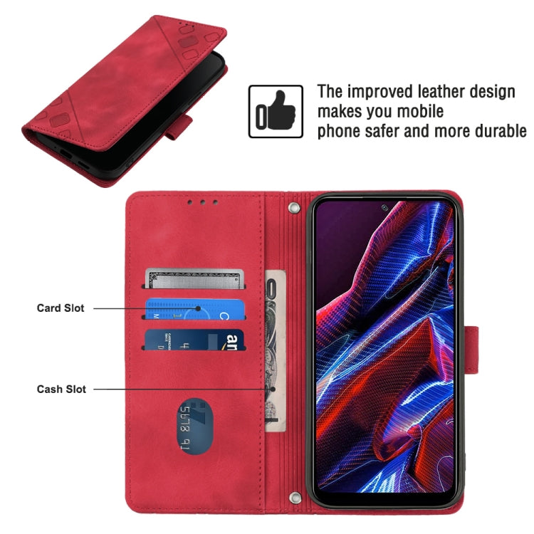 Skin-feel Embossed Leather Phone Case For Xiaomi Poco X5 5G/Redmi Note 12 China/Redmi Note 12 Global