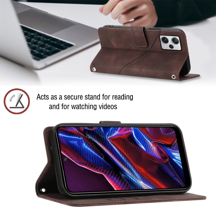 Skin-feel Embossed Leather Phone Case For Xiaomi Poco X5 5G/Redmi Note 12 China/Redmi Note 12 Global