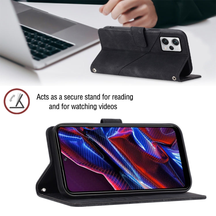 Skin-feel Embossed Leather Phone Case For Xiaomi Poco X5 5G/Redmi Note 12 China/Redmi Note 12 Global