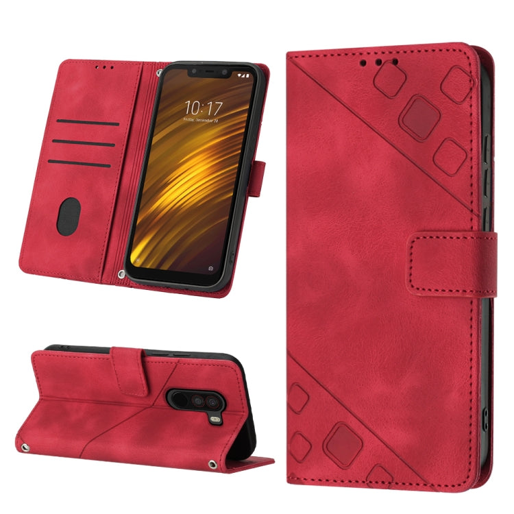 For Xiaomi Pocophone F1 Skin-feel Embossed Leather Phone Case