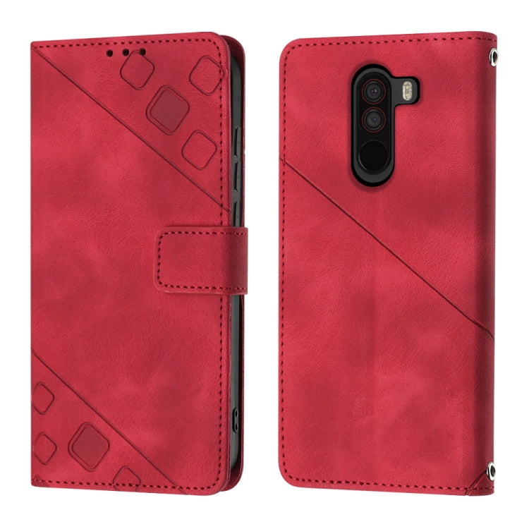 For Xiaomi Pocophone F1 Skin-feel Embossed Leather Phone Case