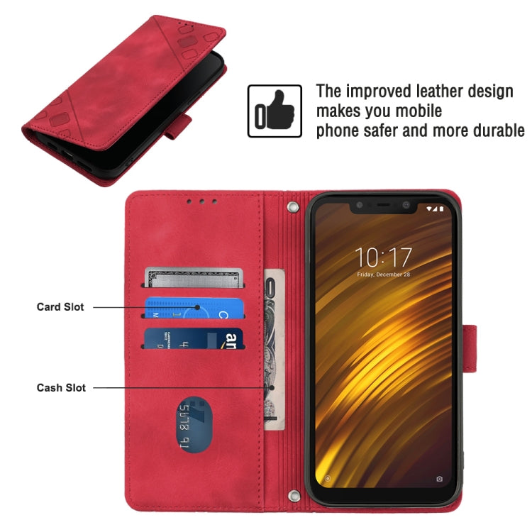 For Xiaomi Pocophone F1 Skin-feel Embossed Leather Phone Case