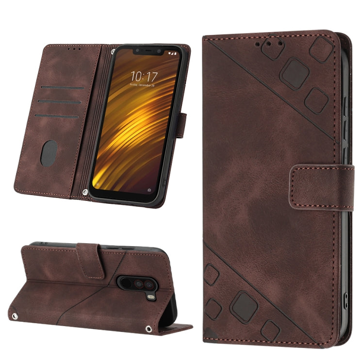 For Xiaomi Pocophone F1 Skin-feel Embossed Leather Phone Case