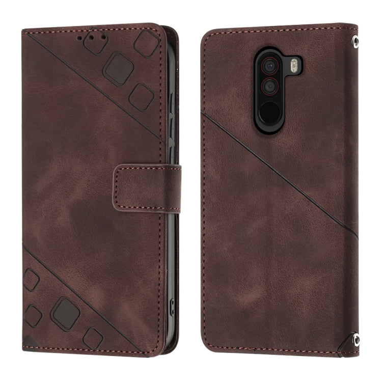 For Xiaomi Pocophone F1 Skin-feel Embossed Leather Phone Case
