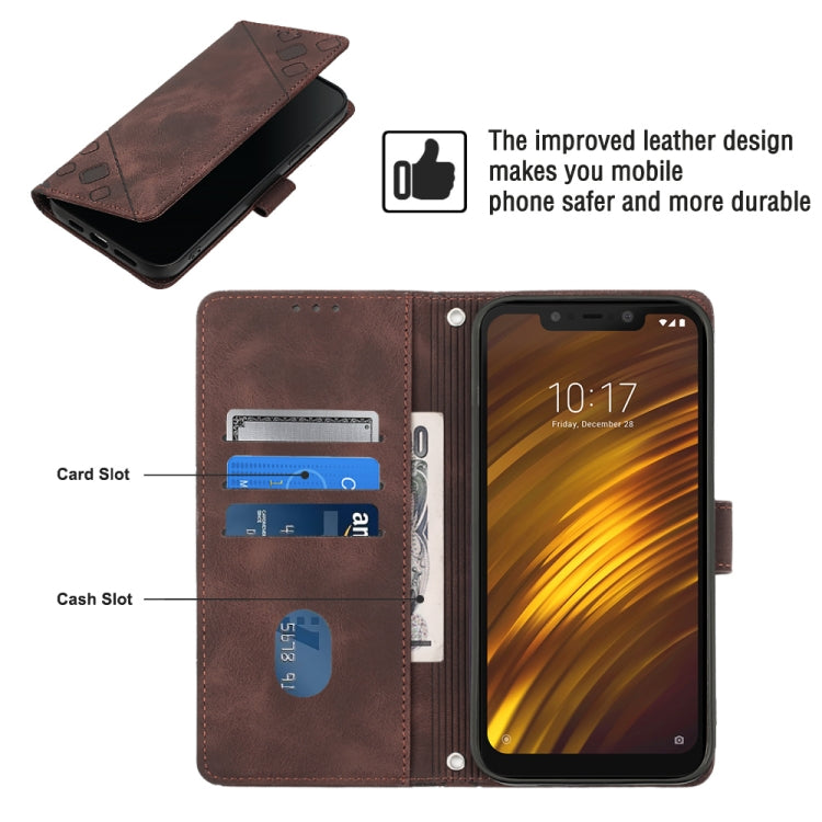 For Xiaomi Pocophone F1 Skin-feel Embossed Leather Phone Case
