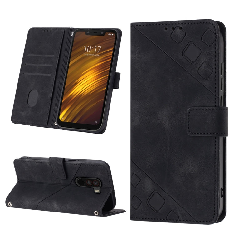 For Xiaomi Pocophone F1 Skin-feel Embossed Leather Phone Case
