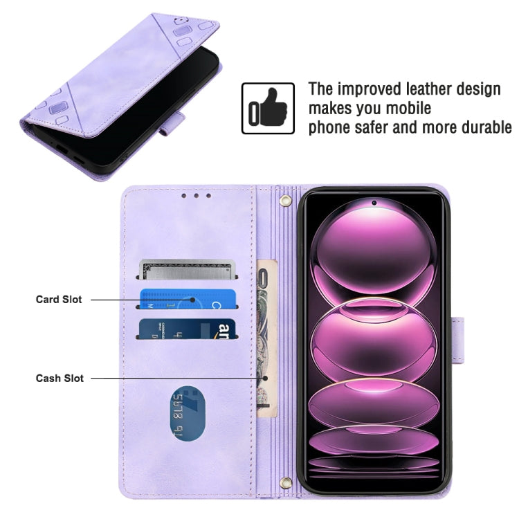 Skin-feel Embossed Leather Phone Case For Xiaomi Redmi Note 12 Pro 5G Global / Redmi Note 12 Pro 5G China