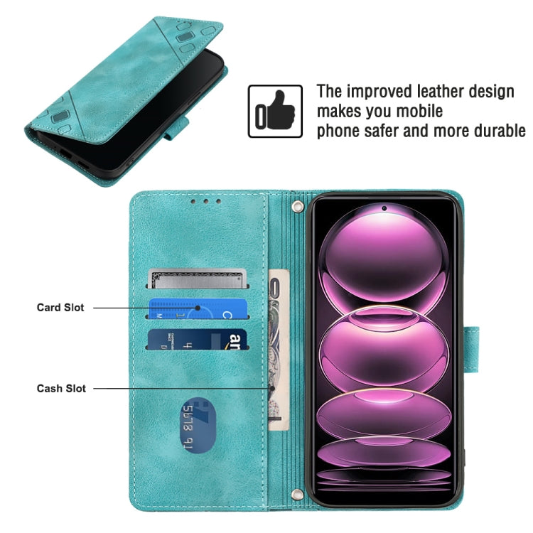 Skin-feel Embossed Leather Phone Case For Xiaomi Redmi Note 12 Pro 5G Global / Redmi Note 12 Pro 5G China