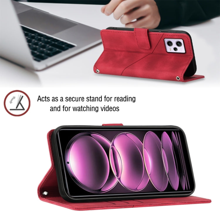 Skin-feel Embossed Leather Phone Case For Xiaomi Redmi Note 12 Pro 5G Global / Redmi Note 12 Pro 5G China