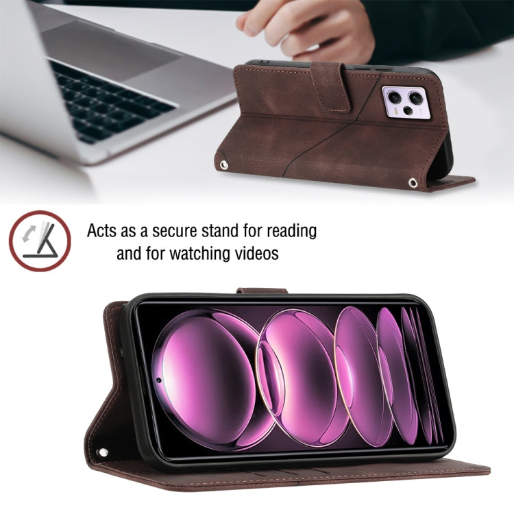 Skin-feel Embossed Leather Phone Case For Xiaomi Redmi Note 12 Pro 5G Global / Redmi Note 12 Pro 5G China