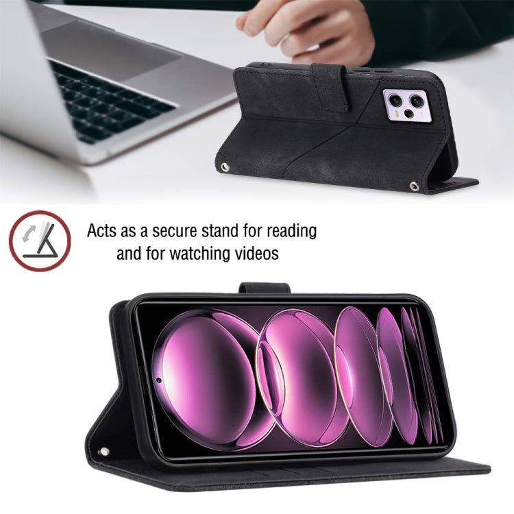 Skin-feel Embossed Leather Phone Case For Xiaomi Redmi Note 12 Pro 5G Global / Redmi Note 12 Pro 5G China