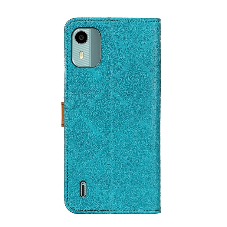 For Nokia C12 4G European Floral Embossed Flip Leather Phone Case