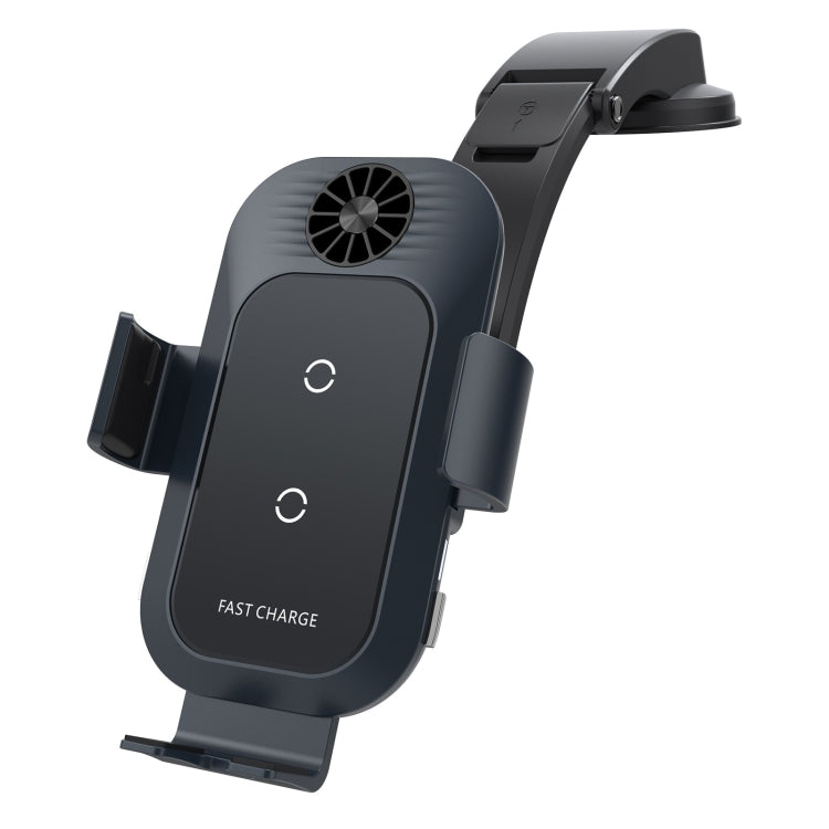 For Samsung Galaxy Z Flip4 / 3 C35 Fan Cooling Dual Coil Car Phone Holder Wireless Charger