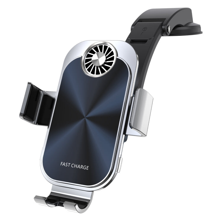 For Samsung Galaxy Z Flip4 / 3 C36 Fan Cooling Dual Coil Car Phone Holder Wireless Charger