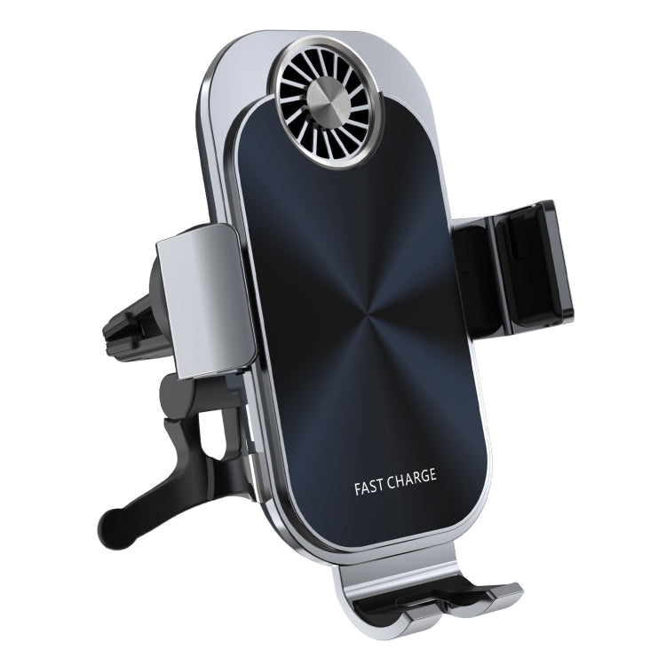 For Samsung Galaxy Z Flip4 / 3 C36 Fan Cooling Dual Coil Car Phone Holder Wireless Charger