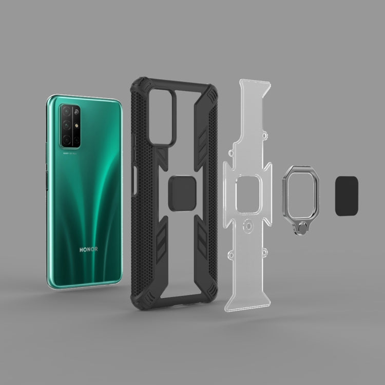 For Huawei Honor 30S PC + TPU Anti-fall Protective Case with Invisible Ring Holder(Black)