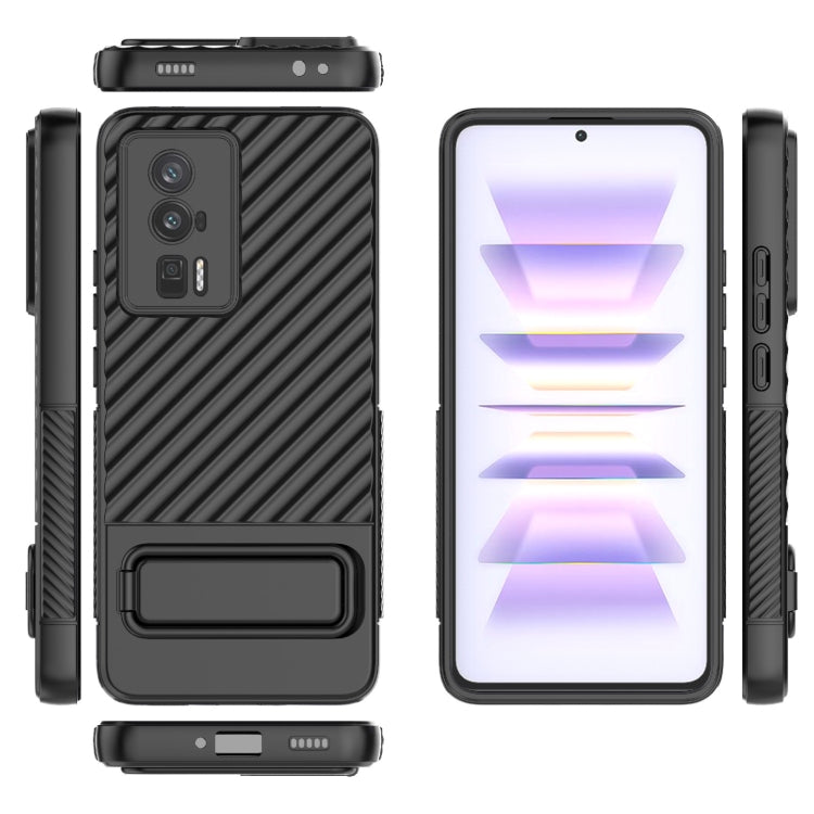 For Xiaomi Redmi K60 Wavy Texture TPU Phone Case with Lens Film