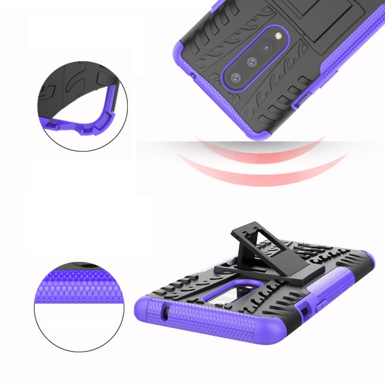 For OnePlus 8 Tire Texture Shockproof TPU + PC Protective Case with Holder