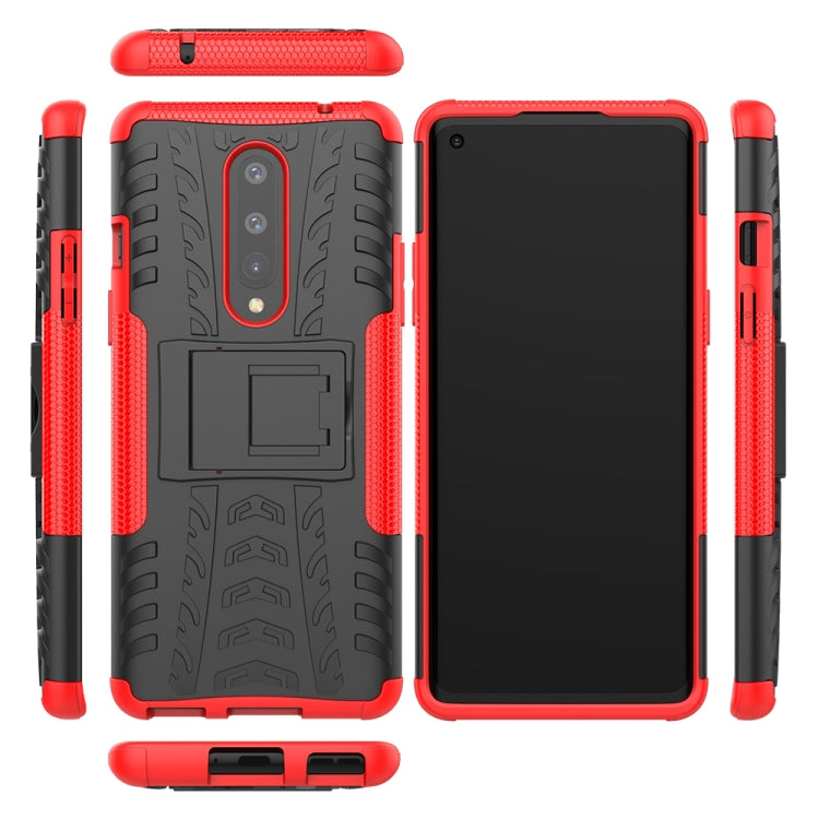 For OnePlus 8 Tire Texture Shockproof TPU + PC Protective Case with Holder