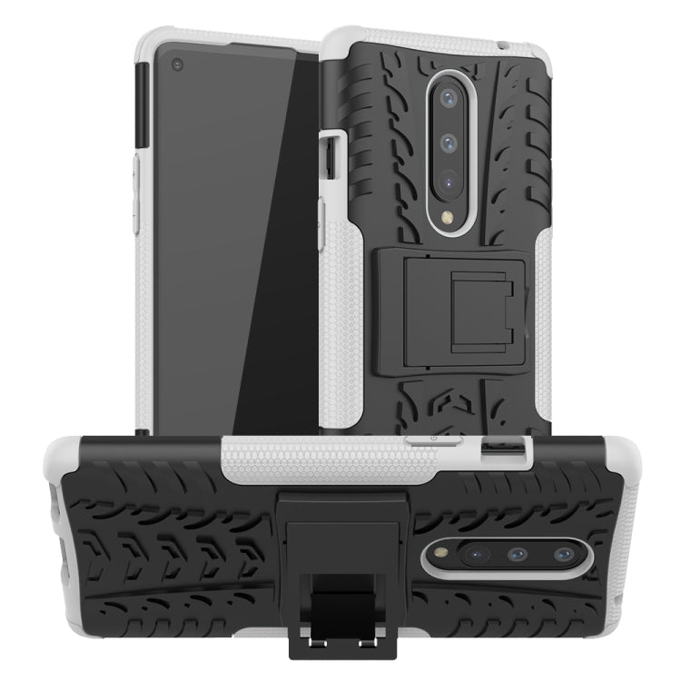 For OnePlus 8 Tire Texture Shockproof TPU + PC Protective Case with Holder