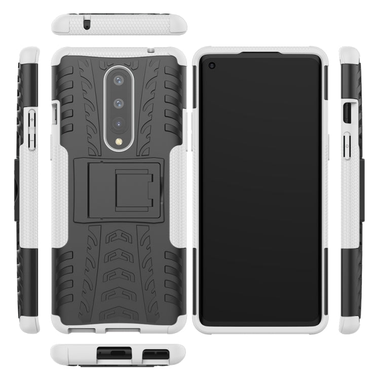 For OnePlus 8 Tire Texture Shockproof TPU + PC Protective Case with Holder
