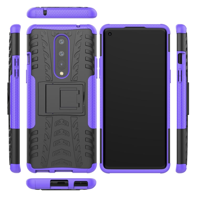 For OnePlus 8 Tire Texture Shockproof TPU + PC Protective Case with Holder
