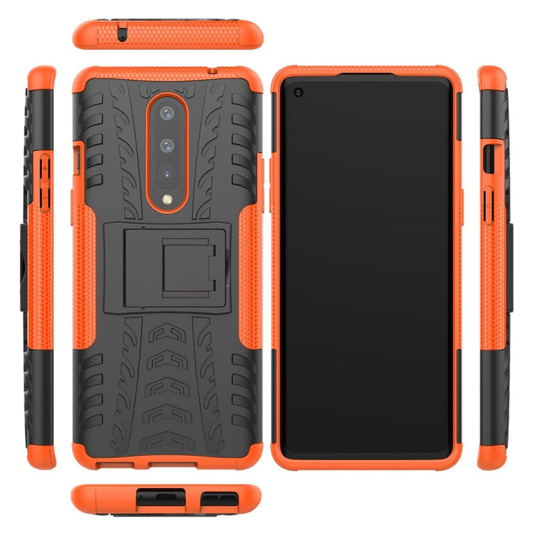 For OnePlus 8 Tire Texture Shockproof TPU + PC Protective Case with Holder