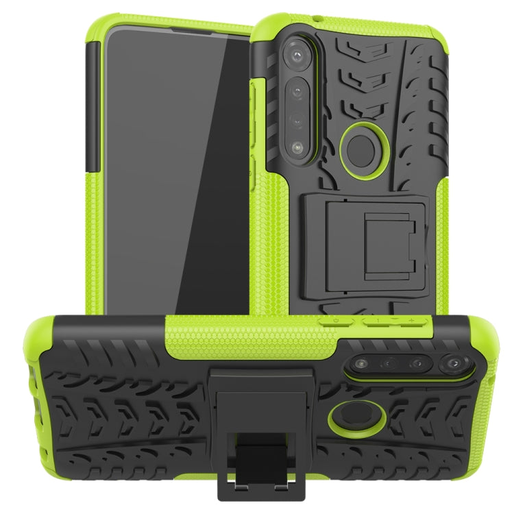 For Motorola Moto G Power Tire Texture Shockproof TPU + PC Protective Case with Holder