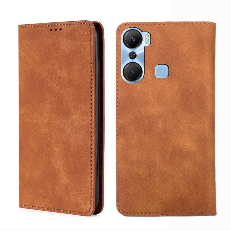 For Infinix Hot 12 Pro Skin Feel Magnetic Horizontal Flip Leather Phone Case
