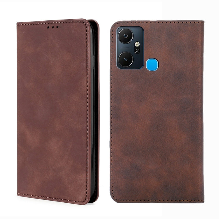 For Infinix Smart 6 Plus Skin Feel Magnetic Horizontal Flip Leather Phone Case