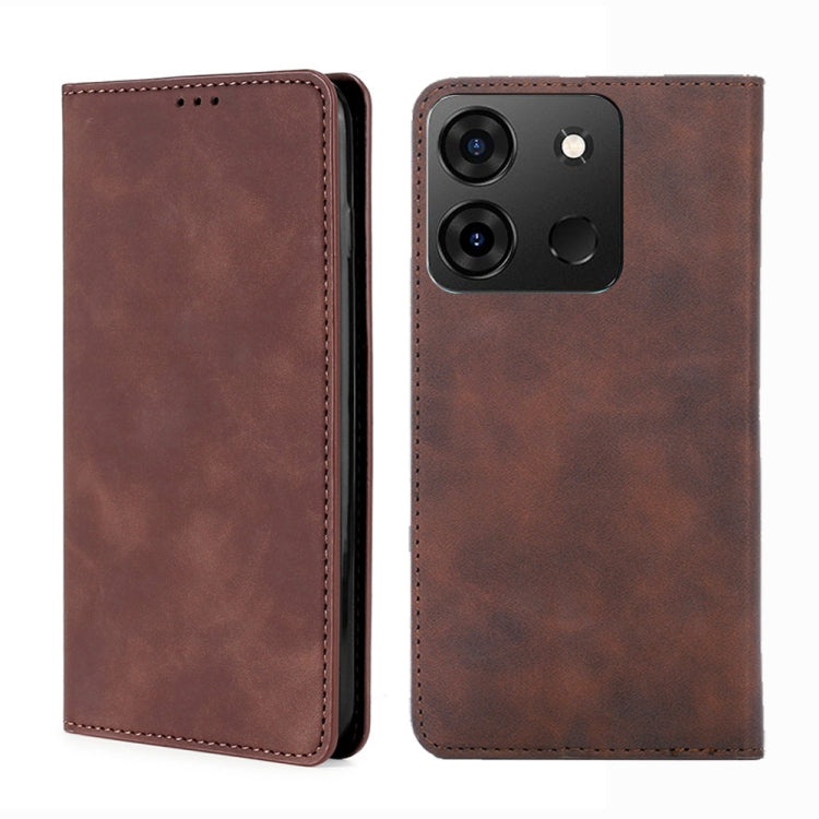 For Infinix Smart 7 Skin Feel Magnetic Horizontal Flip Leather Phone Case