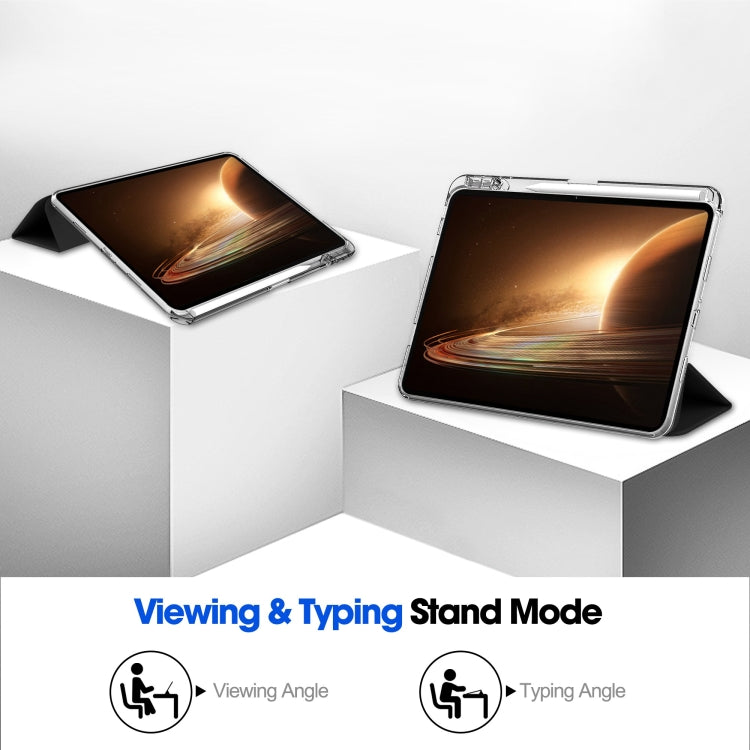 For OPPO Pad 2 3-Fold Clear Back Cover Leather Smart Tablet Case