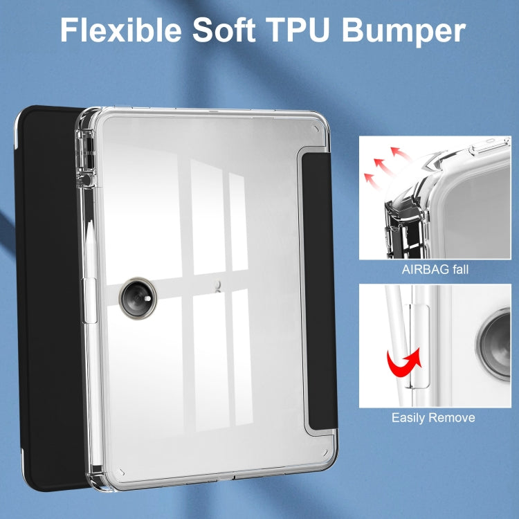 For OPPO Pad 2 3-Fold Clear Back Cover Leather Smart Tablet Case
