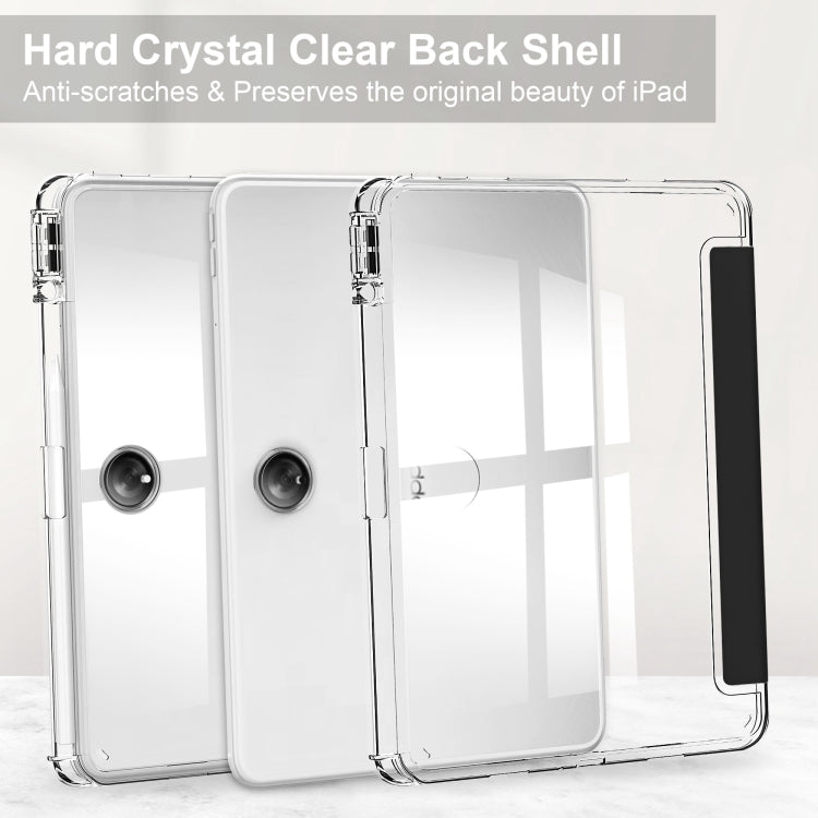 For OPPO Pad 2 3-Fold Clear Back Cover Leather Smart Tablet Case