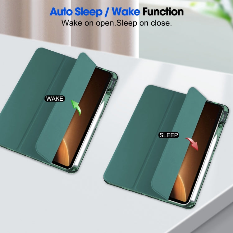 For OPPO Pad 2 3-Fold Clear Back Cover Leather Smart Tablet Case