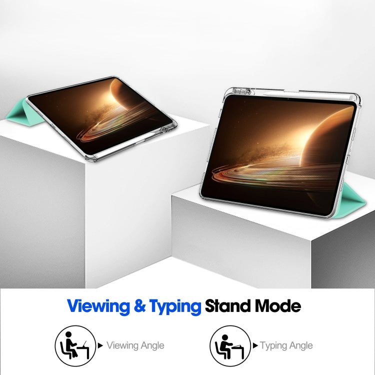 For OPPO Pad 2 3-Fold Clear Back Cover Leather Smart Tablet Case