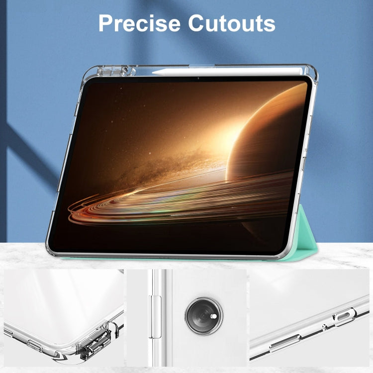 For OPPO Pad 2 3-Fold Clear Back Cover Leather Smart Tablet Case