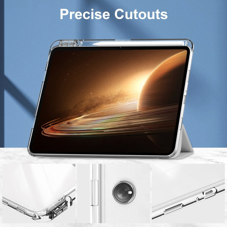 For OPPO Pad 2 3-Fold Clear Back Cover Leather Smart Tablet Case