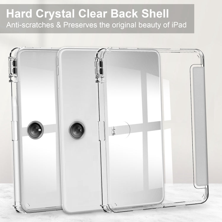 For OPPO Pad 2 3-Fold Clear Back Cover Leather Smart Tablet Case