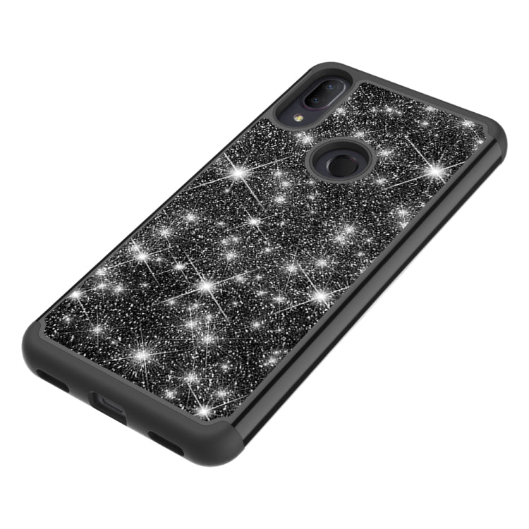 For Alcatel 3V (2019) Glitter Powder Contrast Skin Shockproof Silicone + PC Protective Case