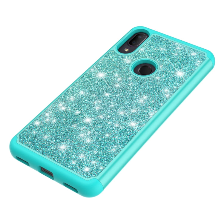 For Alcatel 3V (2019) Glitter Powder Contrast Skin Shockproof Silicone + PC Protective Case