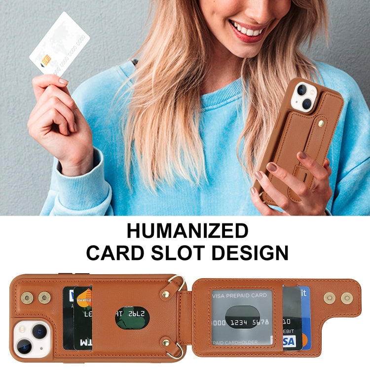 For iPhone 12 / 12 Pro Wristband Vertical Flip Wallet Back Cover Phone Case