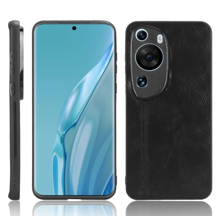 For Huawei P60 Art Sewing Cow Pattern Skin PC + PU + TPU Phone Case