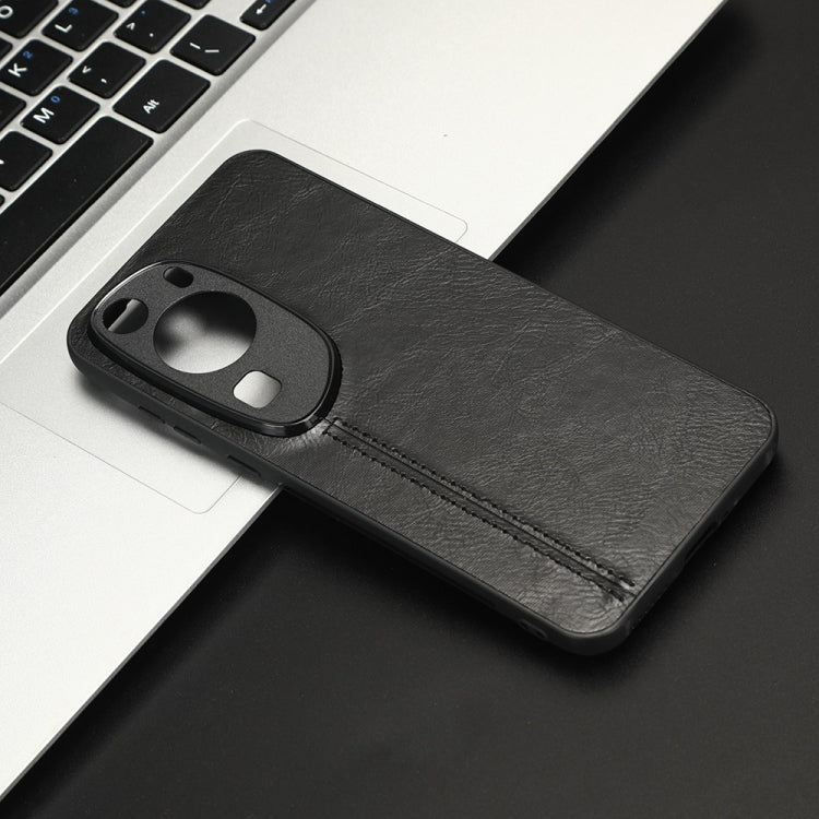 For Huawei P60 Art Sewing Cow Pattern Skin PC + PU + TPU Phone Case