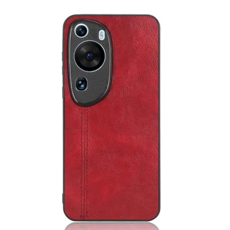 For Huawei P60 Art Sewing Cow Pattern Skin PC + PU + TPU Phone Case