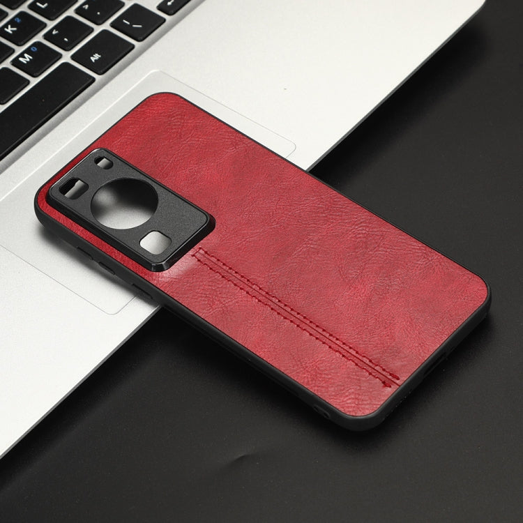 For Huawei P60 / P60 Pro Sewing Cow Pattern Skin PC + PU + TPU Phone Case