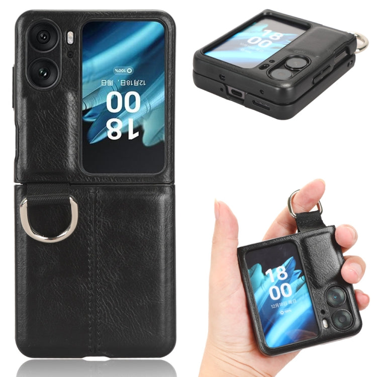 For OPPO Find N2 Flip Vintage Texture Ring Phone Case